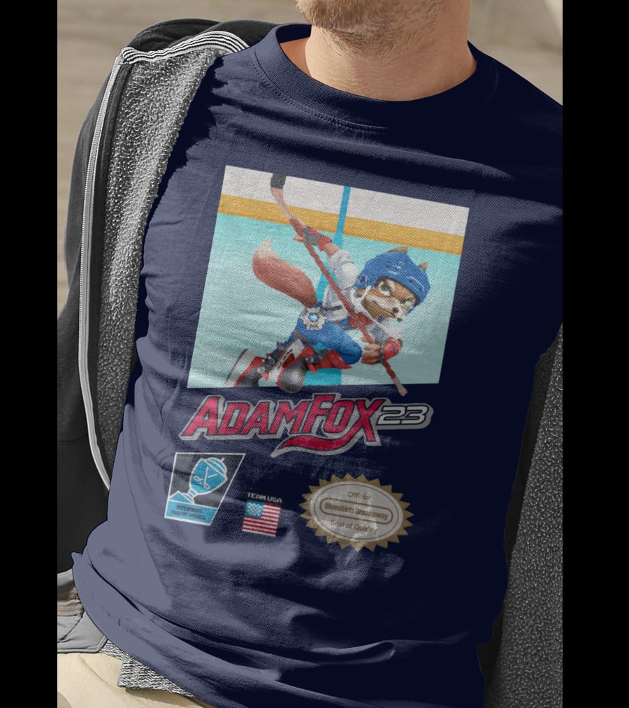 Adam Fox 23 Hockey USA Bluebirds Breakaway Seal Of Quality Team Winner T-Shirt