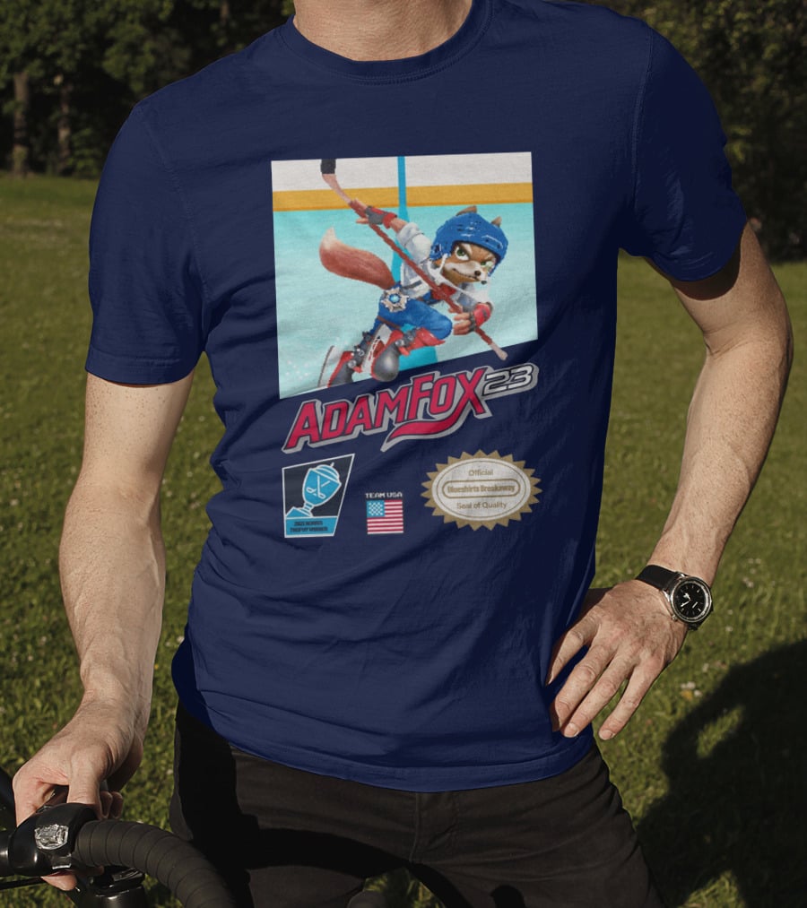 Adam Fox 23 Hockey USA Bluebirds Breakaway Seal Of Quality Team Winner T-Shirt