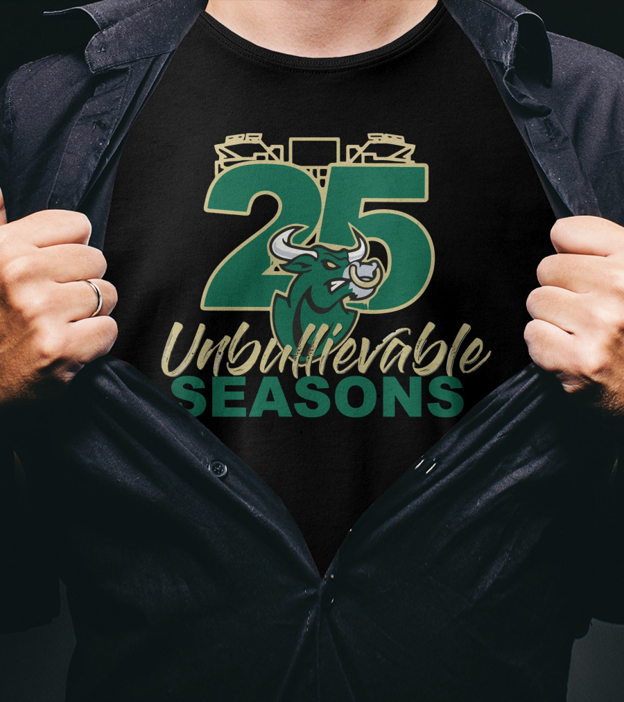 25 Unbullievable Seasons Bulls Stadium T-Shirt