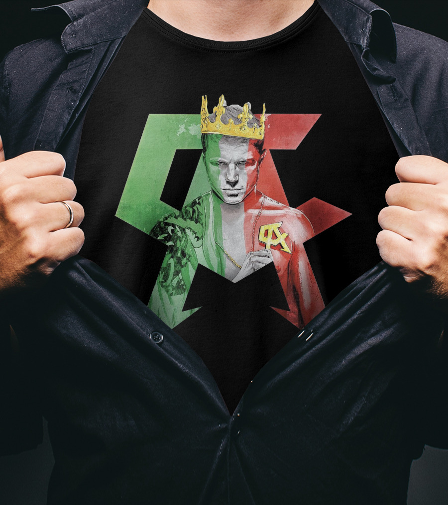 Canelo Champion King In Mexican Flag Colors With Crown And CA T-Shirt