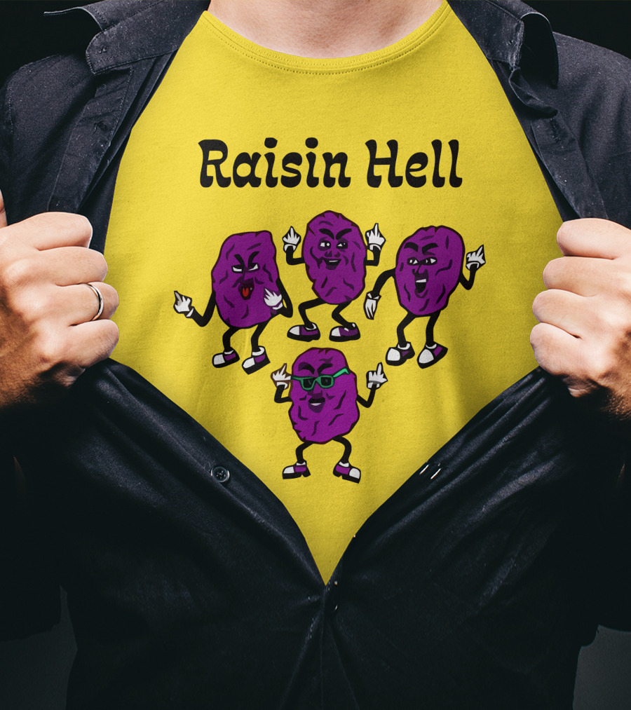 Raisin Hell Dancing Cartoon Purple Raisins T-Shirt