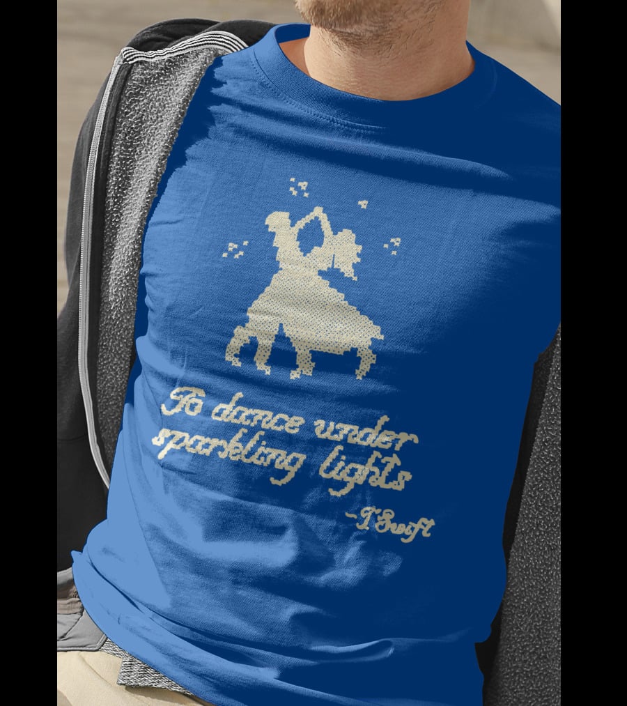 To Dance Under Sparkling Lights T Swift Christmas Tree Farm Blue T-Shirt