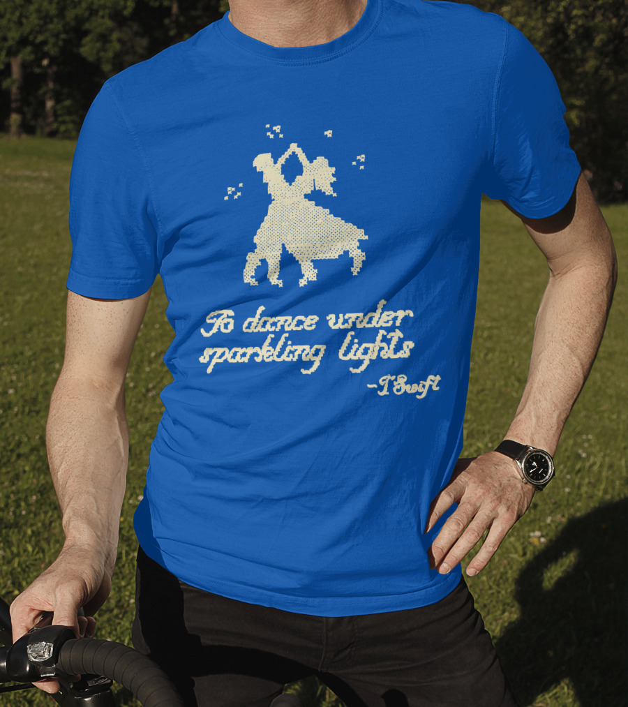 To Dance Under Sparkling Lights T Swift Christmas Tree Farm Blue T-Shirt