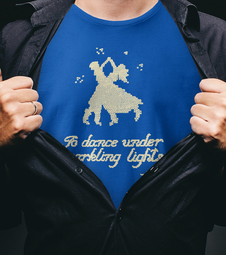 To Dance Under Sparkling Lights T Swift Christmas Tree Farm Blue T-Shirt