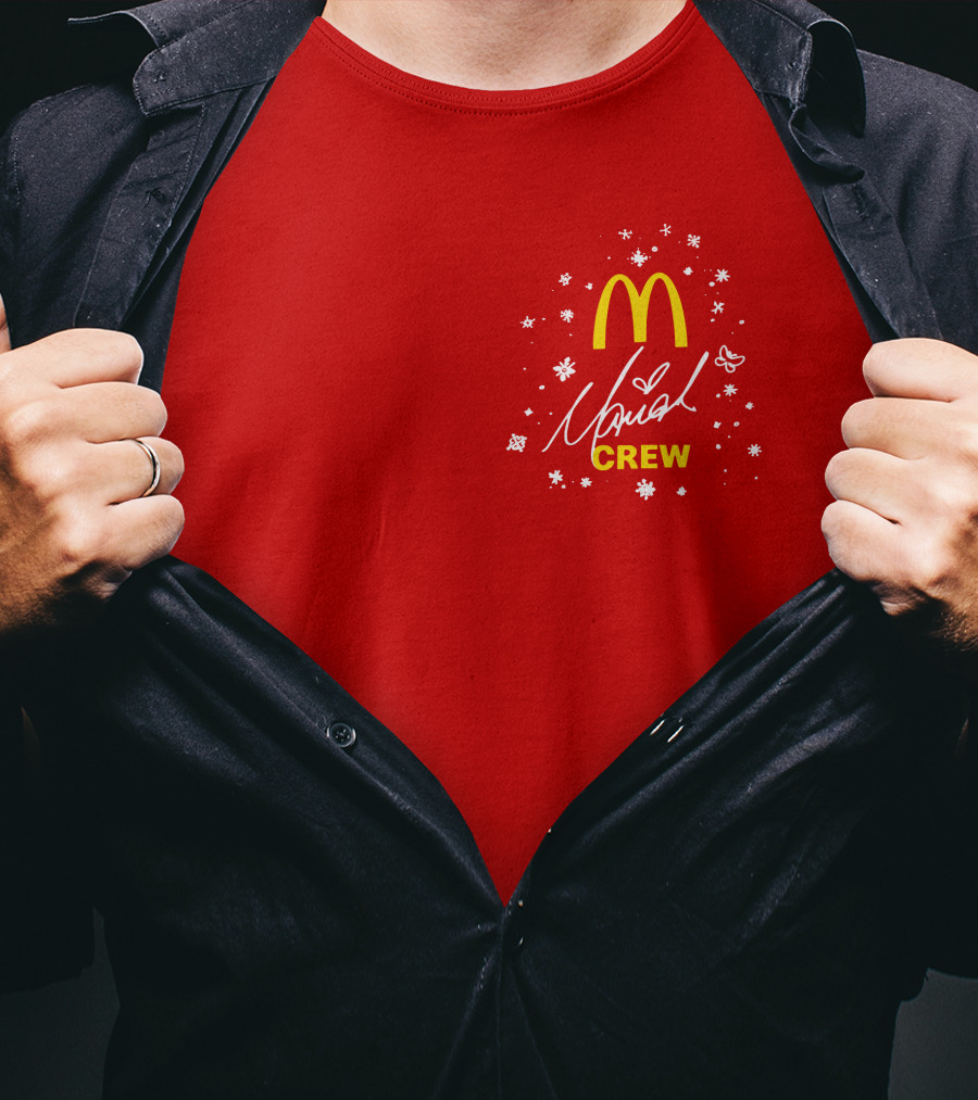 McDonald's Mariah Carey Crew Snowflakes Christmas Holiday T-Shirt