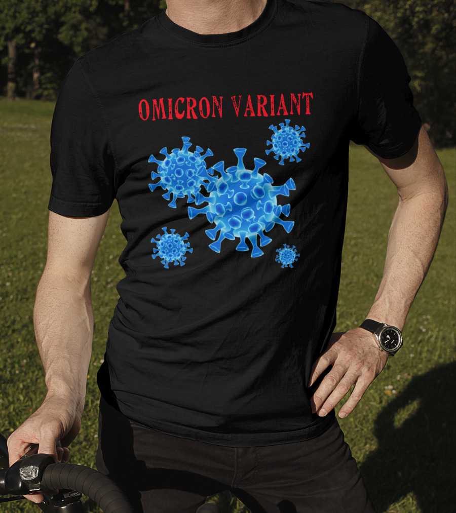 Omicron Variant Virus Graphic Blue Molecular Structure T-Shirt