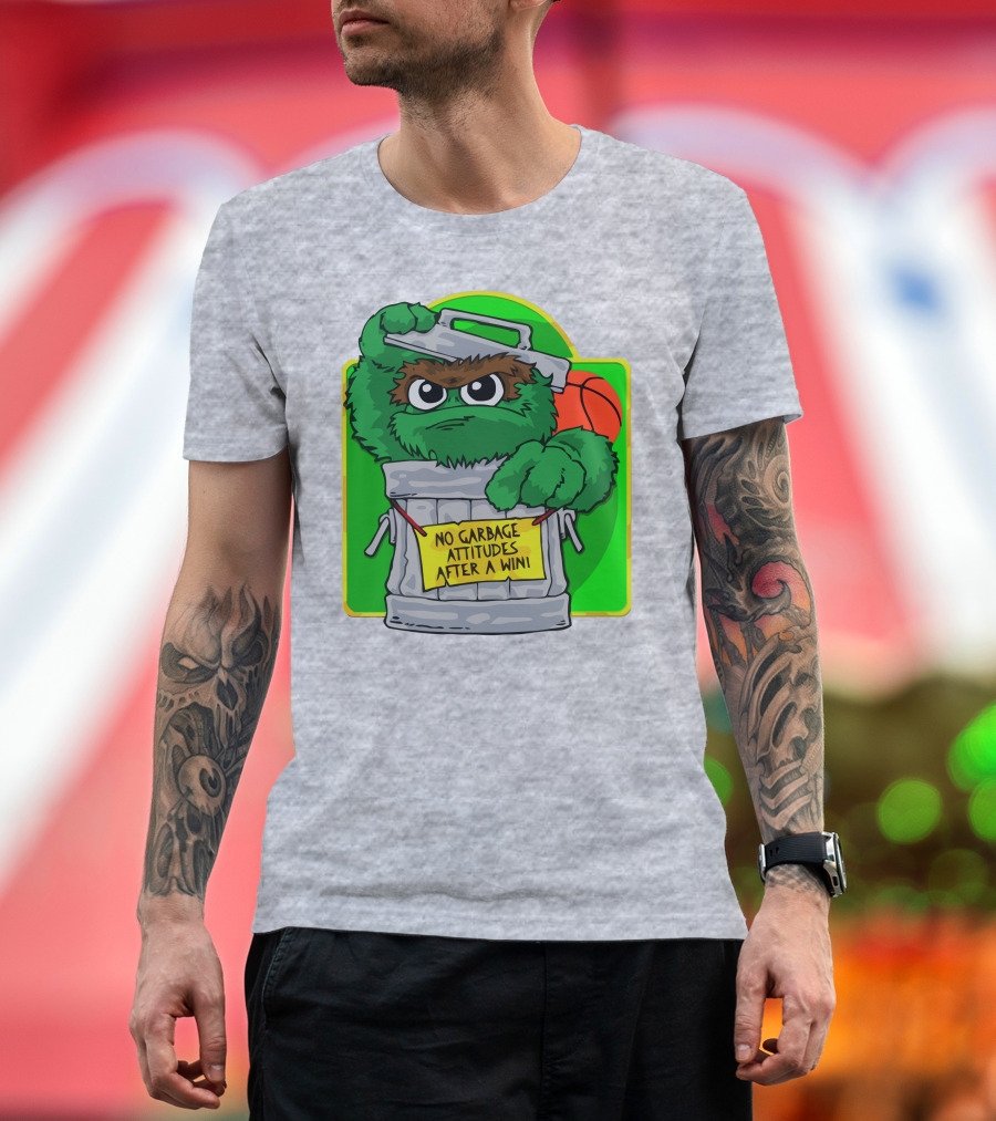 No Garbage Attitudes After a Win Eric Musselman Inspired Furry Trash Can Creature T-Shirt