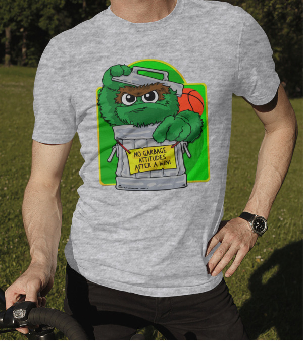 No Garbage Attitudes After A Win Eric Musselman Inspired Furry Trash Can Creature T-Shirt