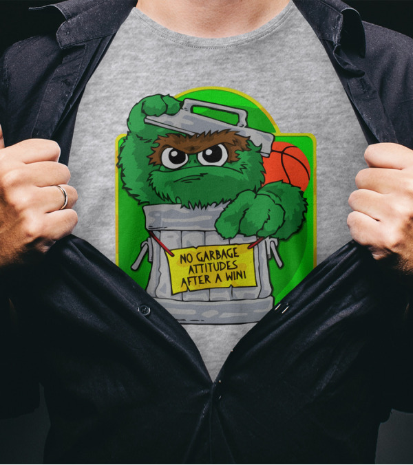 No Garbage Attitudes After A Win Eric Musselman Inspired Furry Trash Can Creature T-Shirt