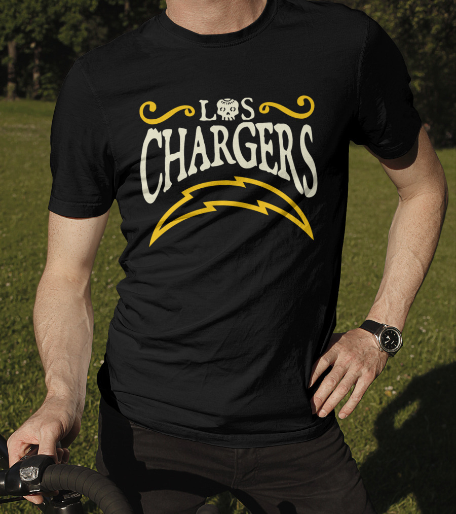 Los Chargers Skull Lightning T-Shirt