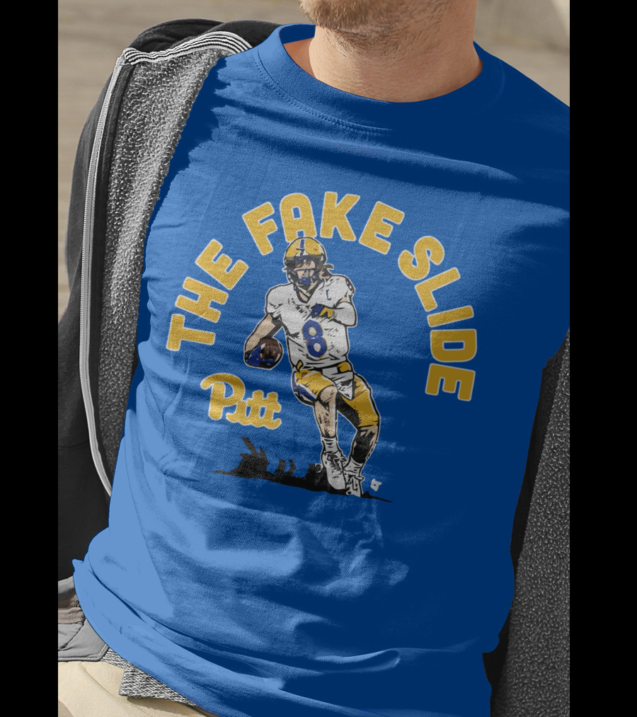 Pitt Kenny Pickett The Fake Slide Football Action T-Shirt