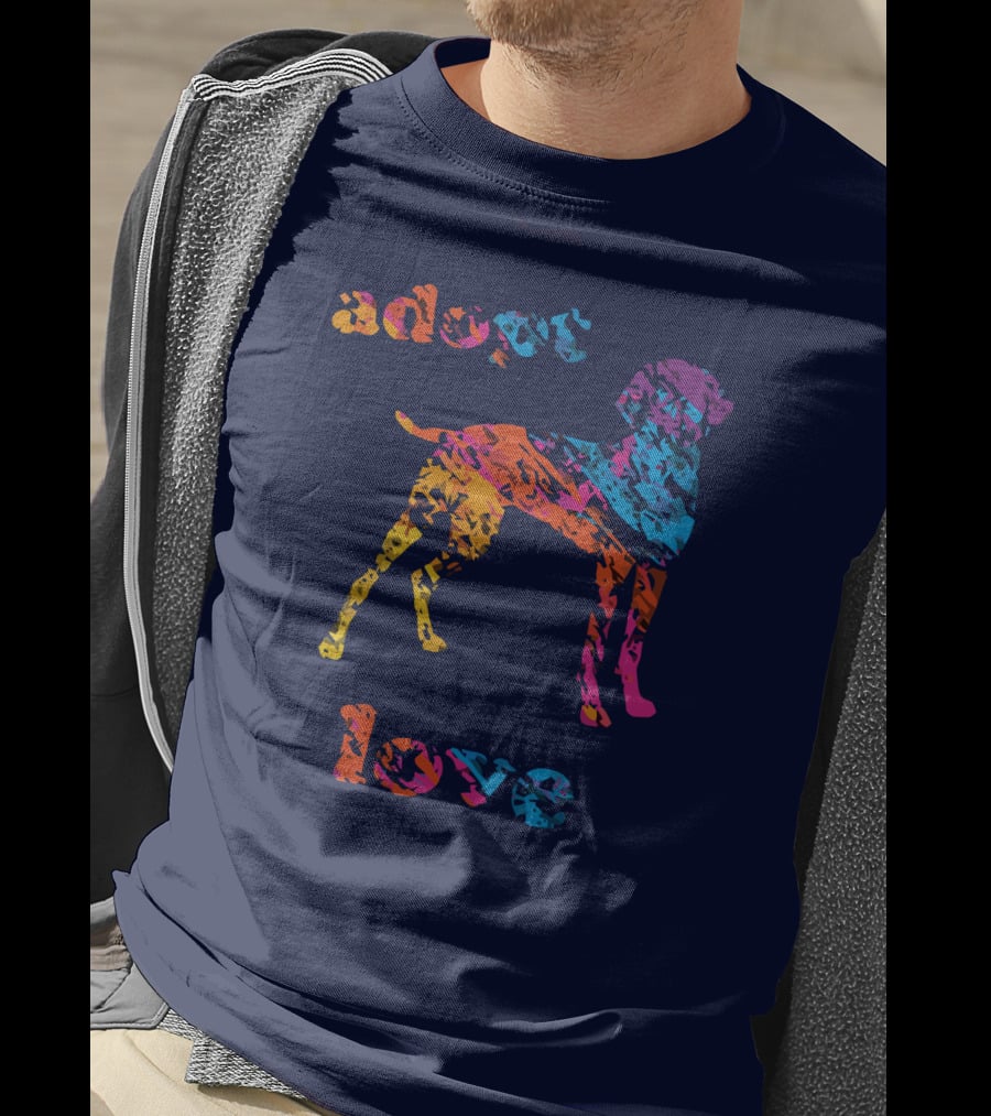 Adopt Love Rescue Dog Colorful T-Shirt