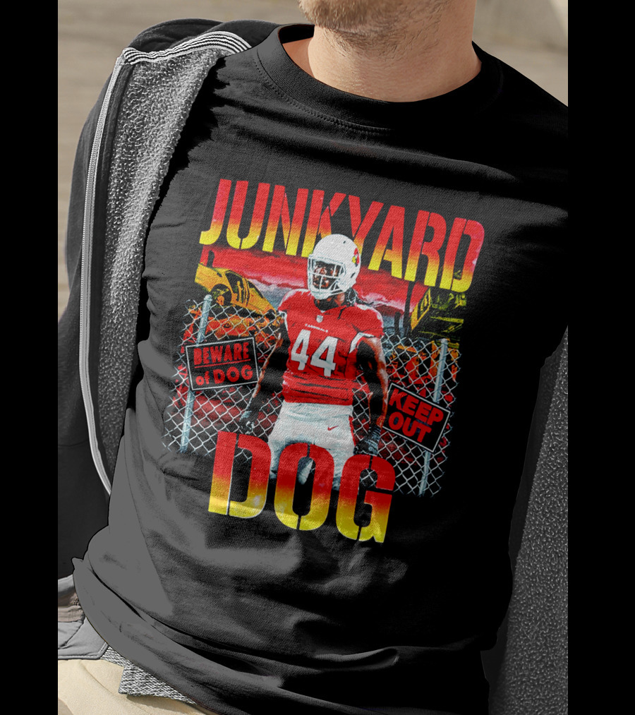JunkYard Dog Beware Of Dog Keep Out 44 Football Player T-Shirt