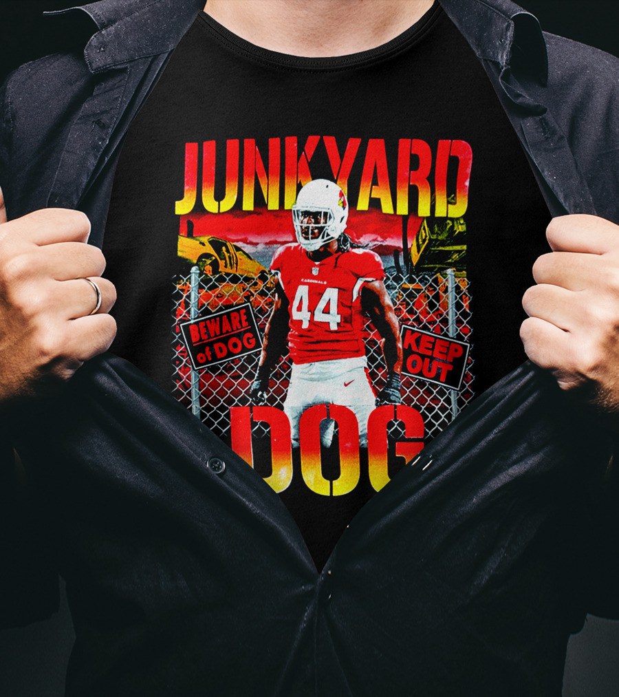 JunkYard Dog Beware Of Dog Keep Out 44 Football Player T-Shirt