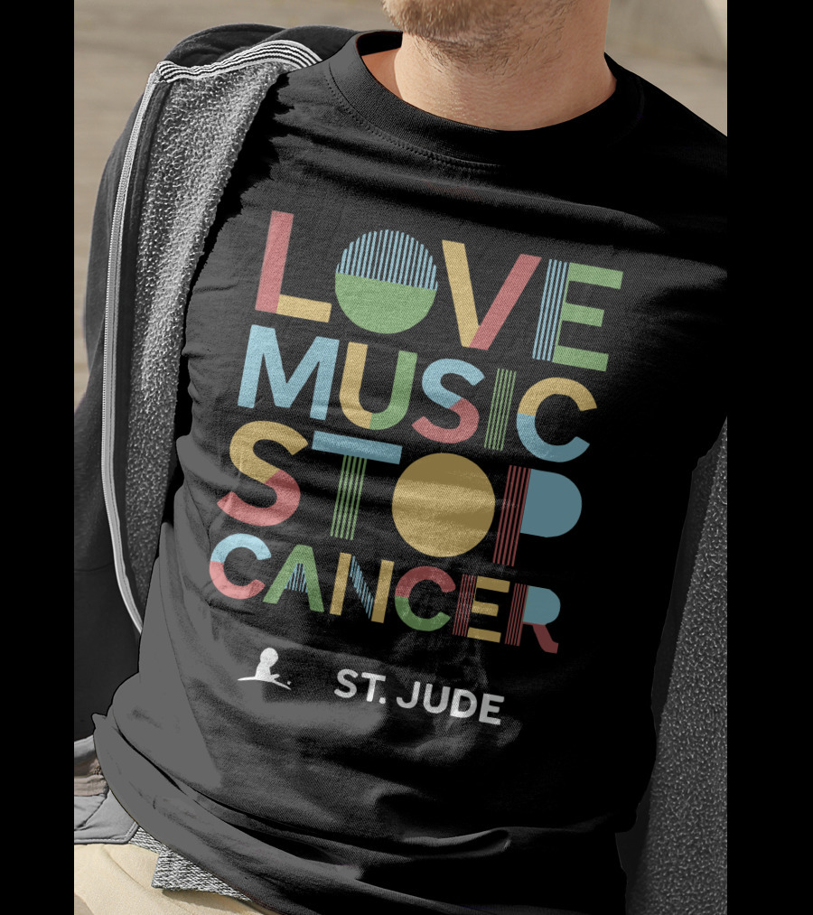 Love Music Stop Cancer St. Jude T-Shirt