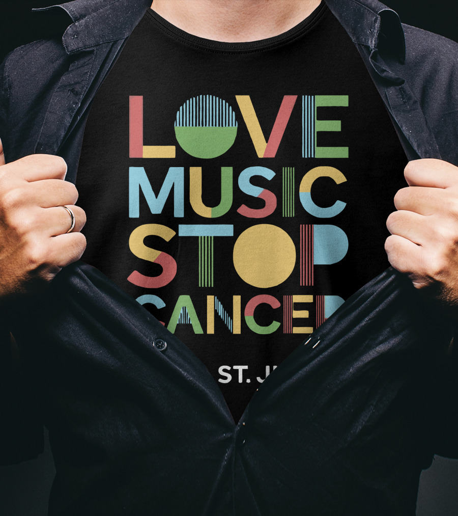 Love Music Stop Cancer St. Jude T-Shirt