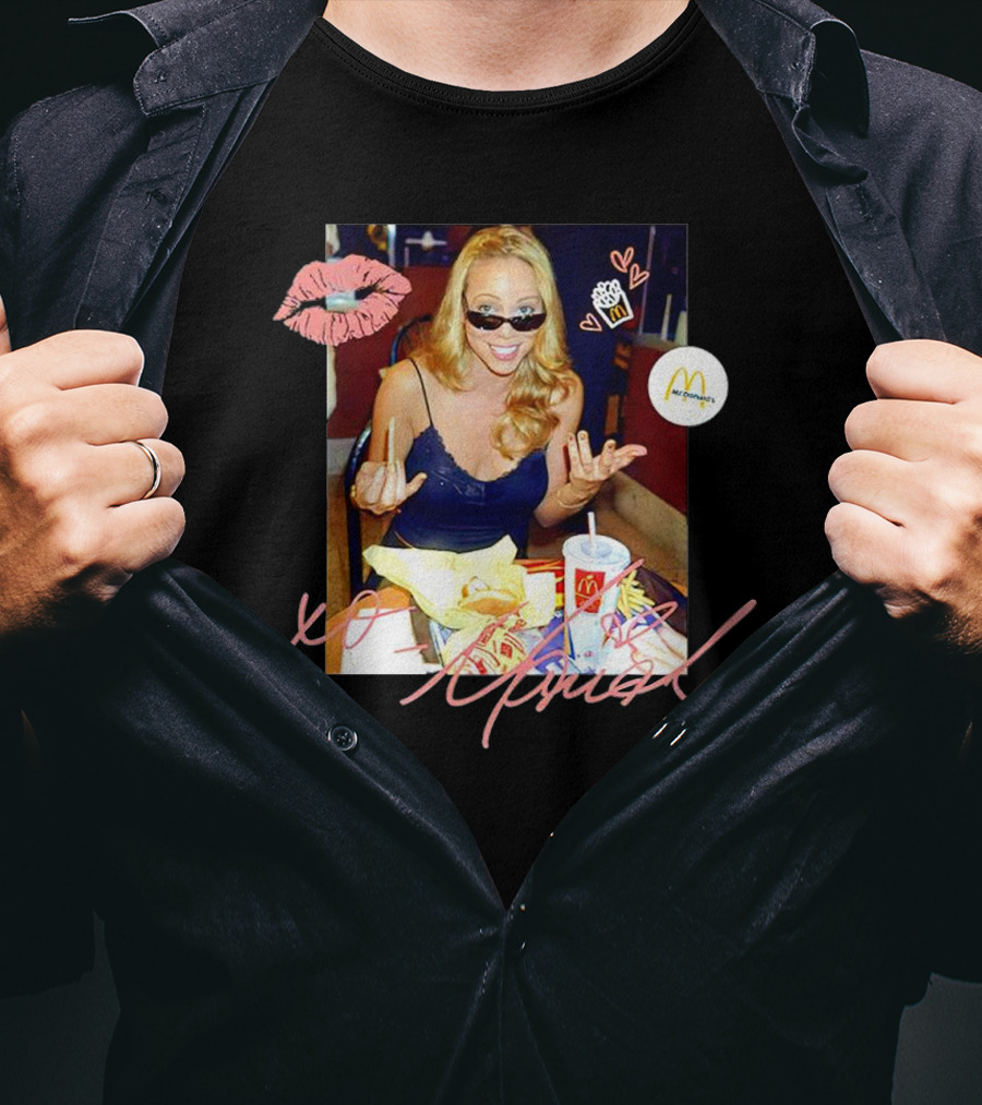 XO Mariah McDonald's Meal Lips Fries Cup T-Shirt
