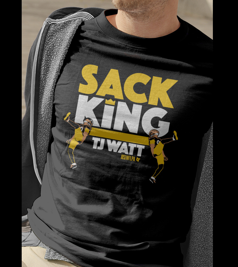 Sack King TJ Watt NFLPA Black And Gold T-Shirt