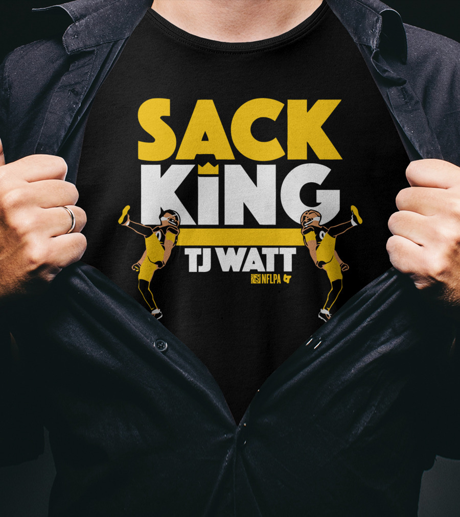 Sack King TJ Watt NFLPA Black And Gold T-Shirt