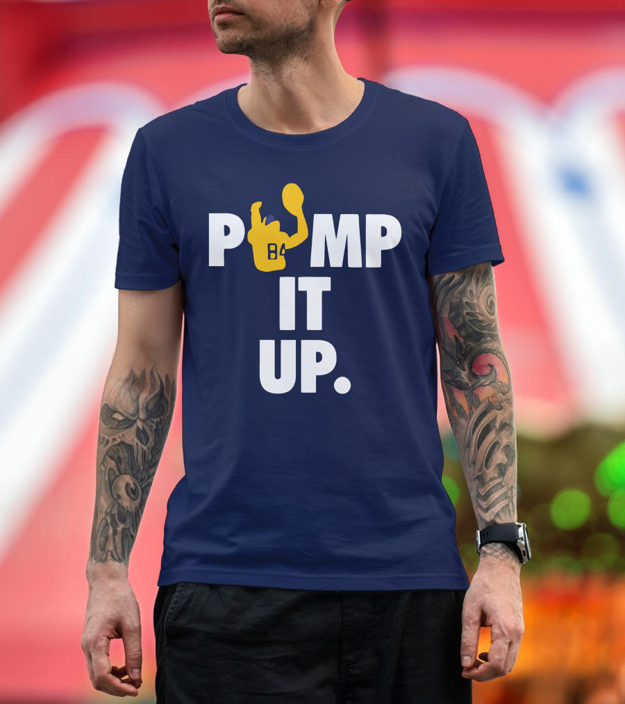 Pump It Up Blue B4 Ninety Football Gesture T-Shirt
