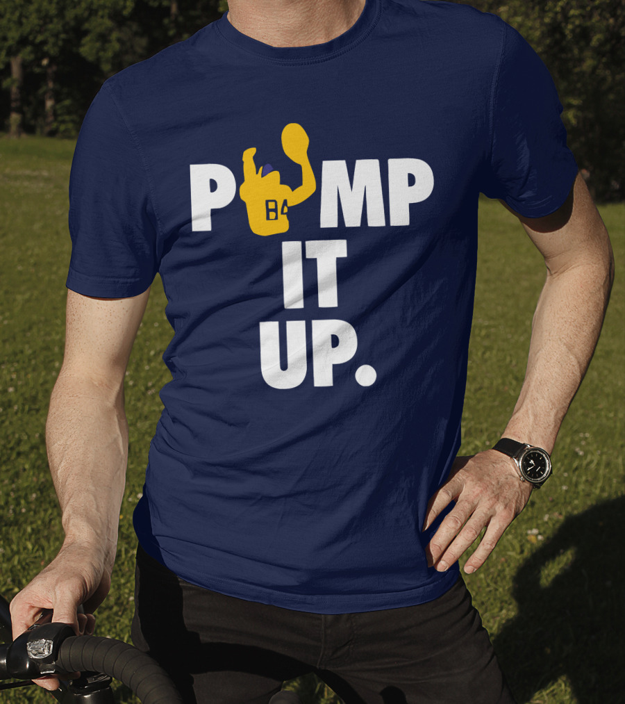 Pump It Up Blue B4 Ninety Football Gesture T-Shirt