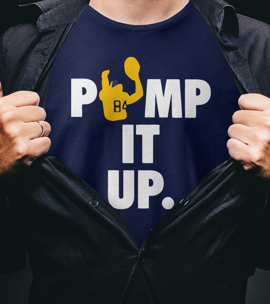 Pump It Up Blue B4 Ninety Football Gesture T-Shirt