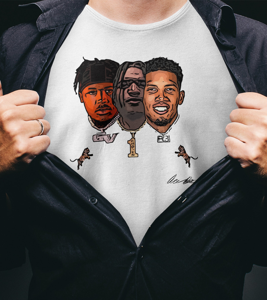 Joe Burrow Tres Amigos GV 1 AB Tiger Faces T-Shirt