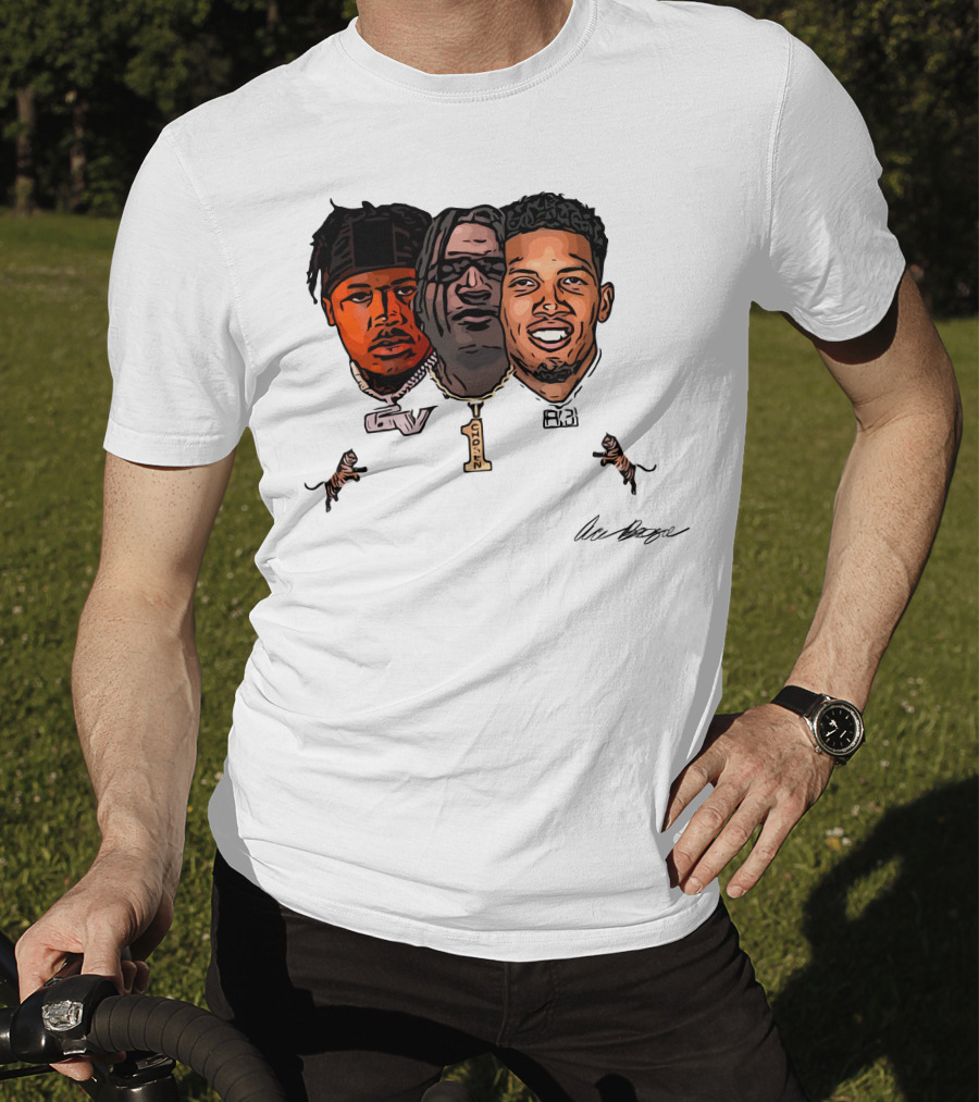 Joe Burrow Ja'Marr Chase Tee Higgins Tyler Boyd Bengals Football Faces And Chains T-Shirt
