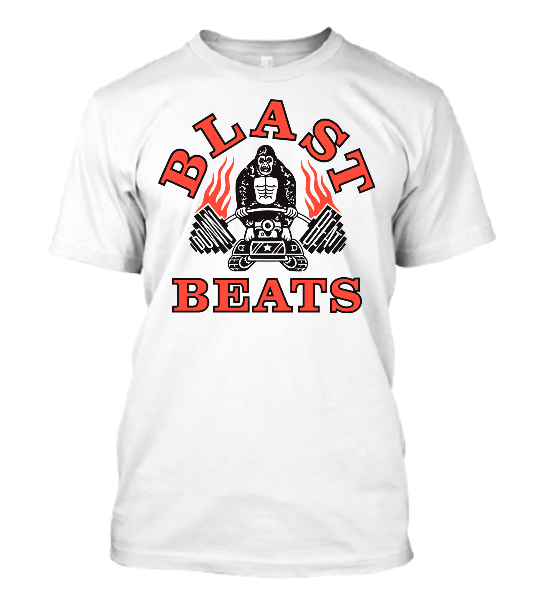 BLAST BEATS Ape With Weights And Flames T-Shirt