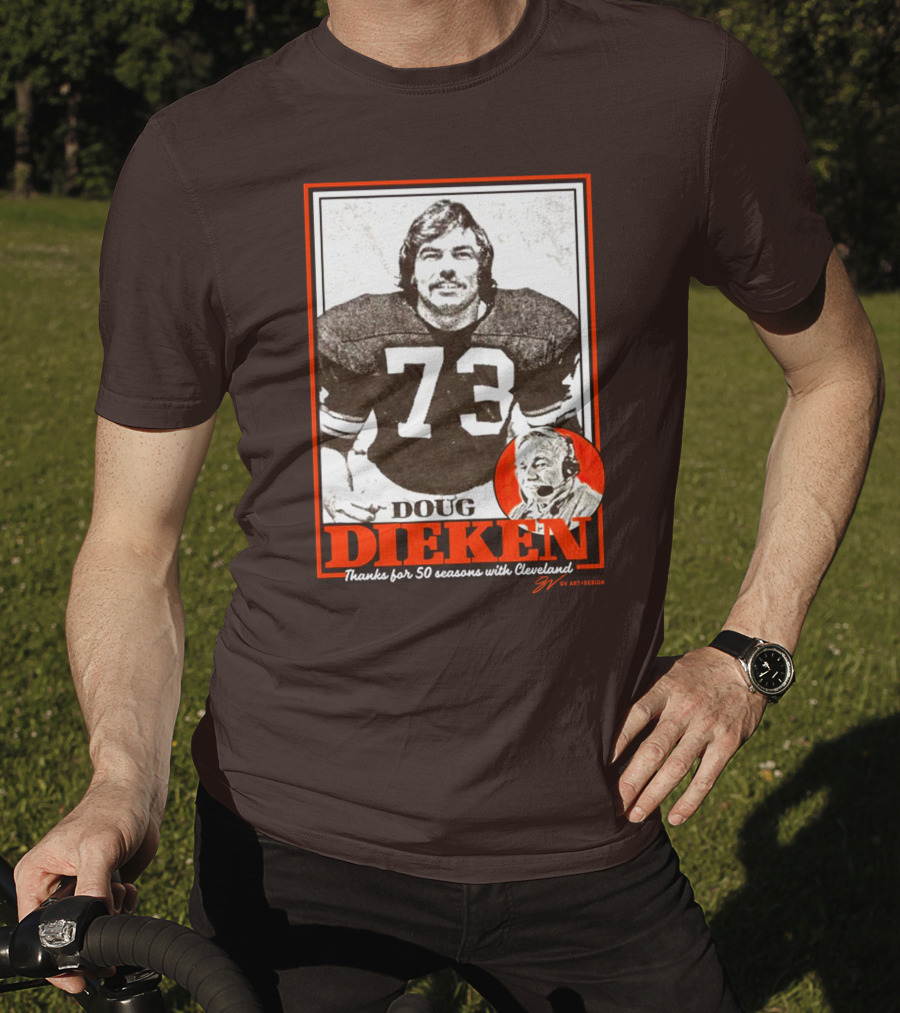 Doug Dieken 50 Seasons With Cleveland Football Number 73 Honors T-Shirt