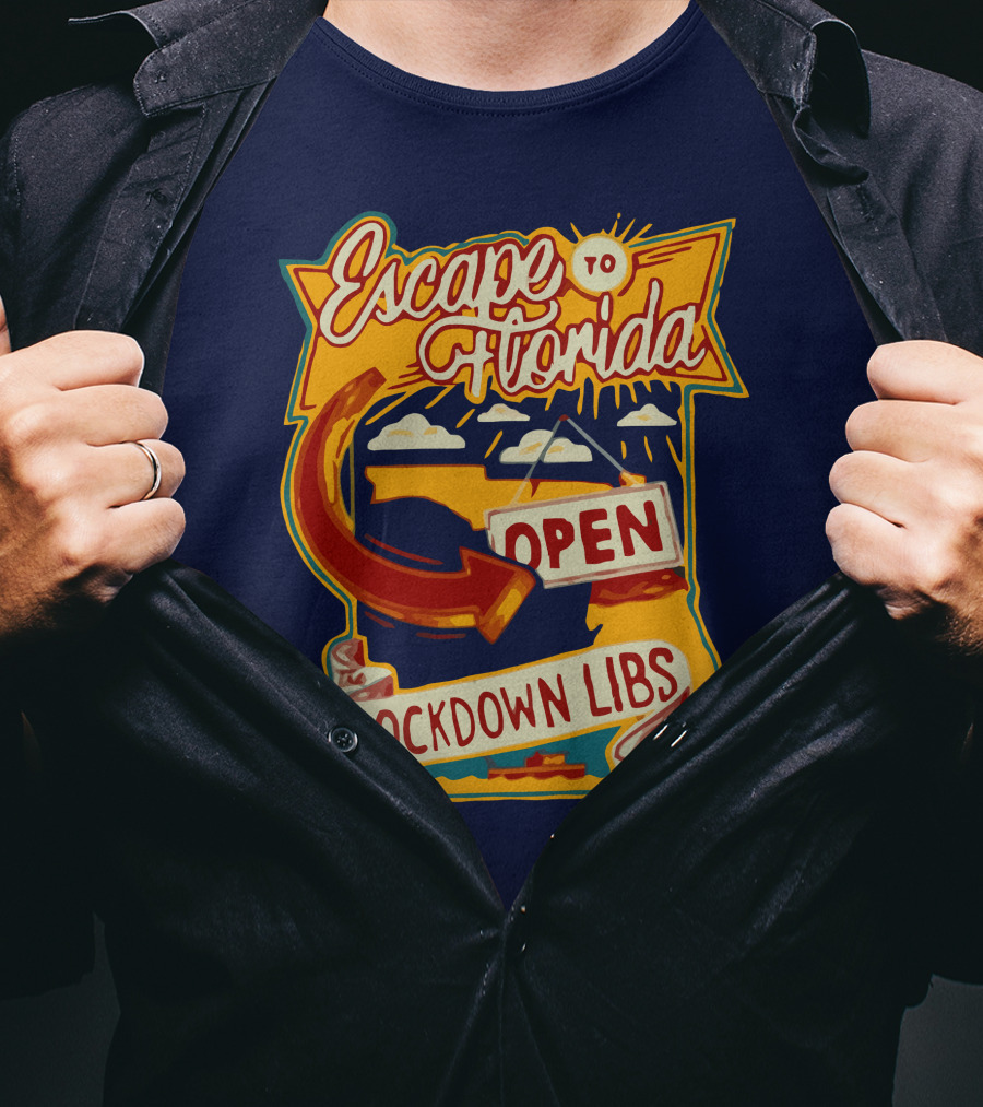 Escape To Florida Open Lockdown Libs Tour T-Shirt