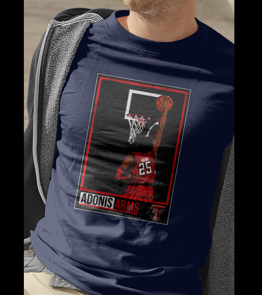 Texas Tech Basketball Adonis Arms Dunking 25 T-Shirt