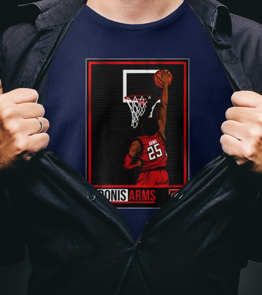 Texas Tech Basketball Adonis Arms Dunking 25 T-Shirt