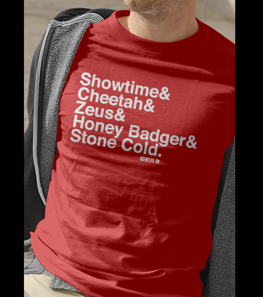 Showtime Cheetah Zeus Honey Badger Stone Cold NFLPA T-Shirt