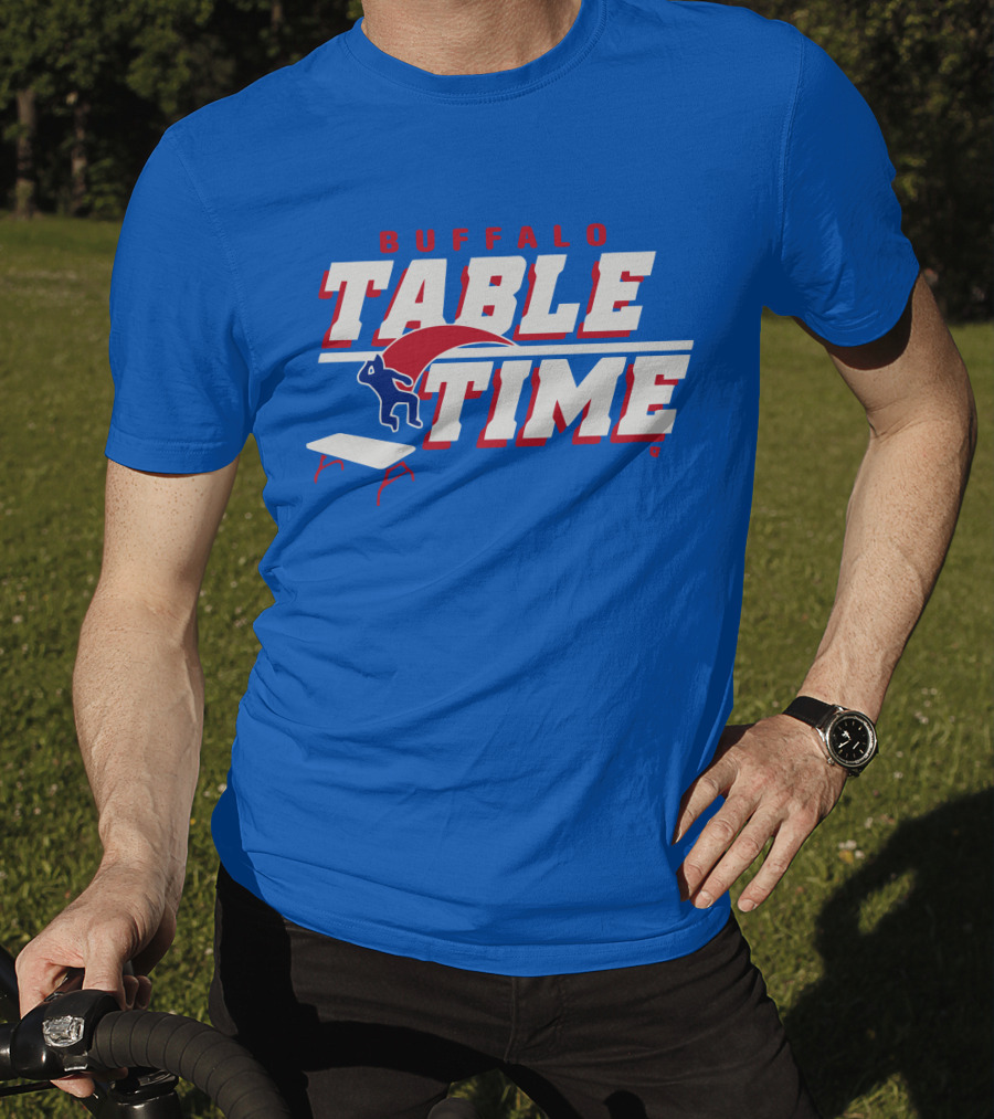Buffalo Bills Table Time Jumping Through Folding Table T-Shirt