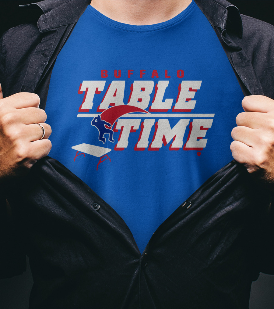 Buffalo Bills Table Time Jumping Through Folding Table T-Shirt