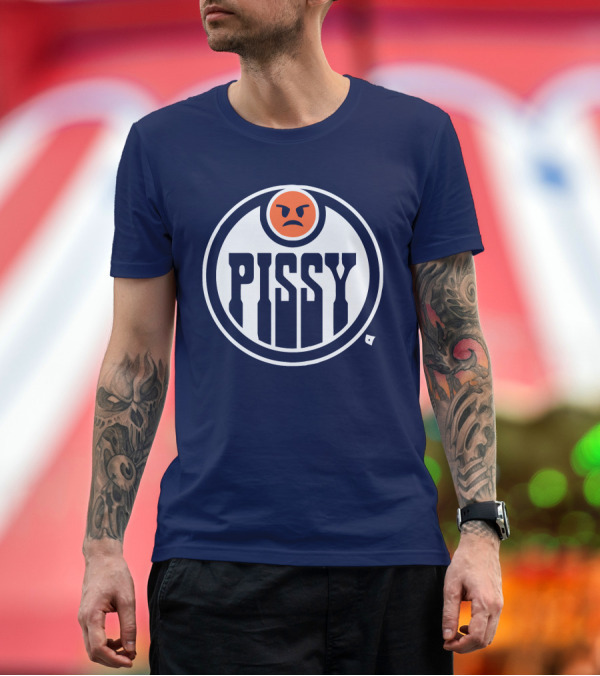 Premium T-Shirt: Pissy Emoticon Oilers T-Shirt Pissy Emoticon Oilers T-Shirt