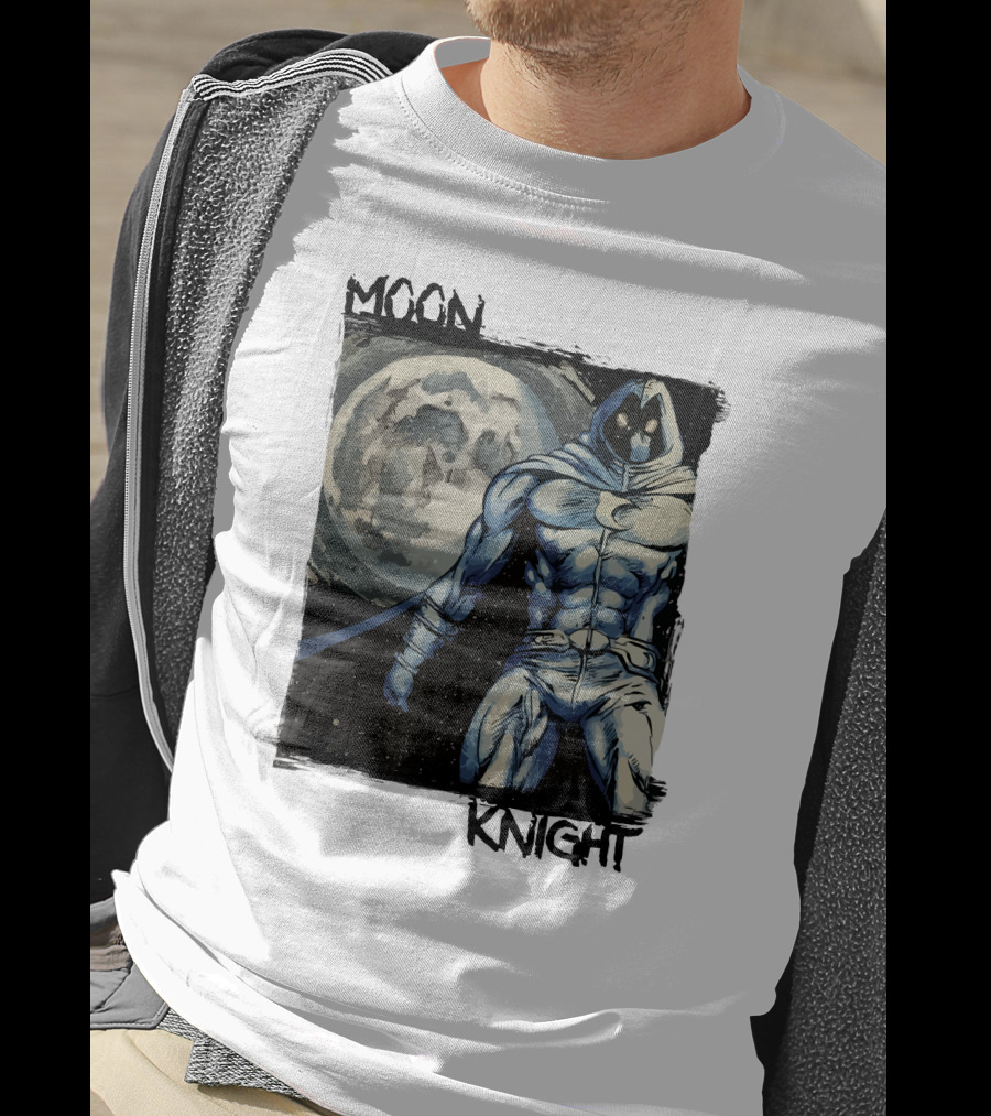 Moon Knight Marc Spector Hero With Full Moon Background T-Shirt