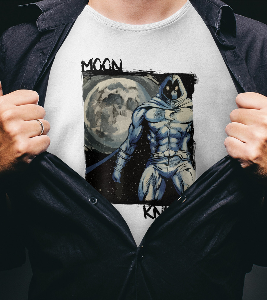 Moon Knight Marc Spector Hero With Full Moon Background T-Shirt