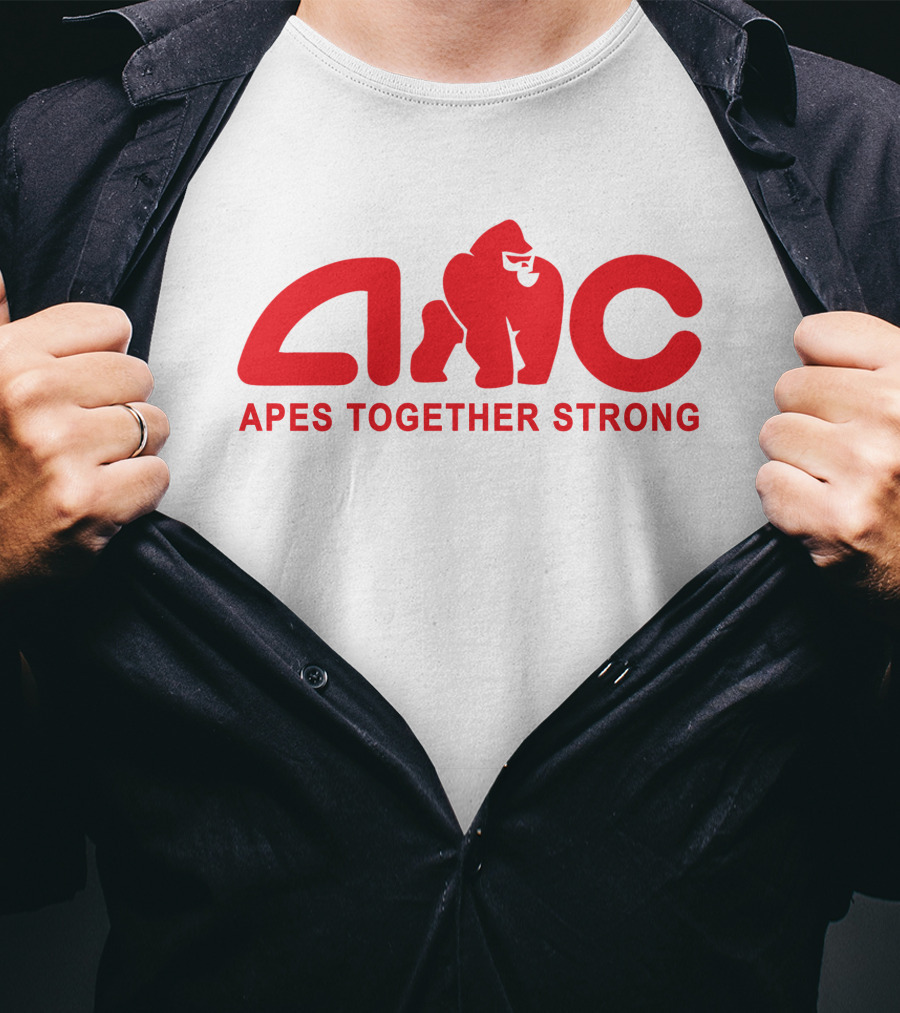 AMC Apes Together Strong Logo With Red Gorilla T-Shirt