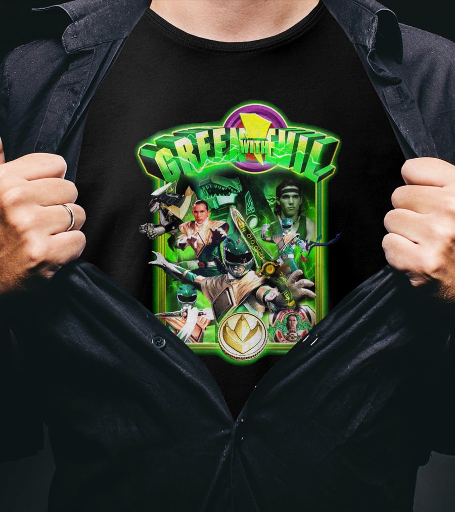 Green With Evil Mighty Morphin Power Rangers Villainous Green Ranger Adventure T-Shirt