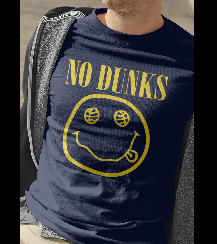No Dunks Smiley Face Basketball Eyes T-Shirt