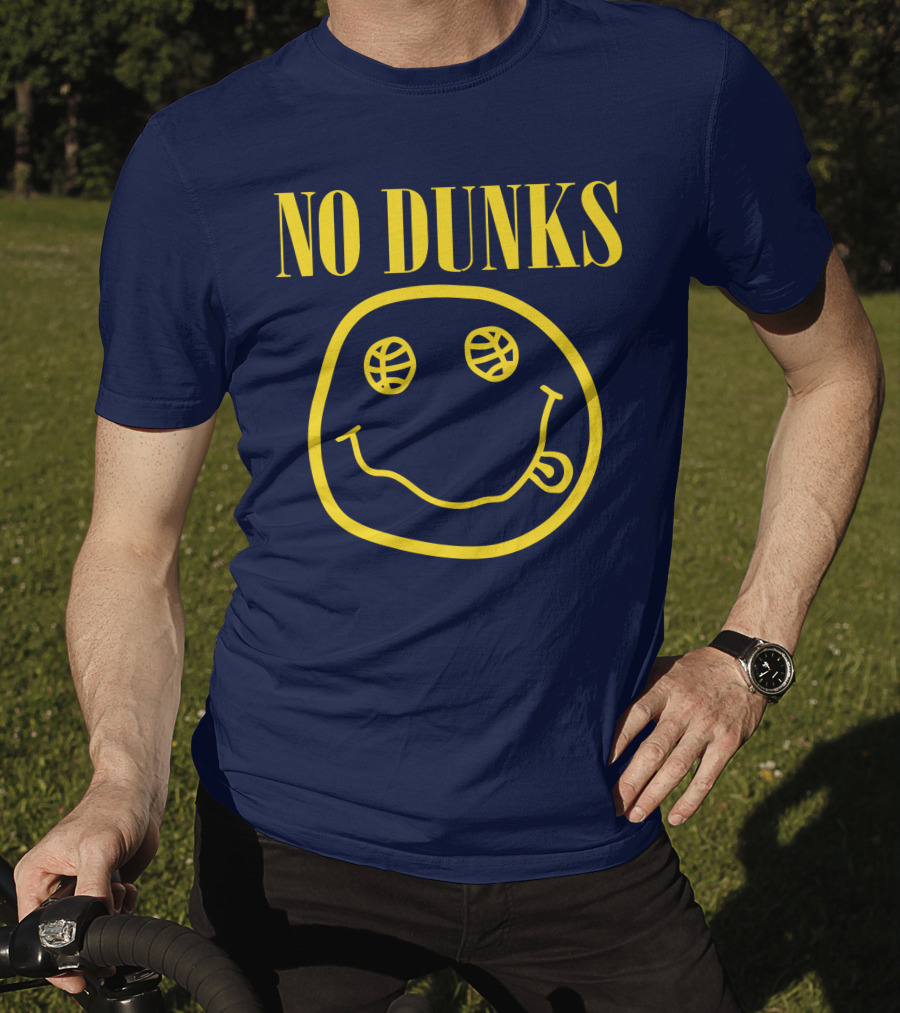 No Dunks Smiley Face Basketball Eyes T-Shirt