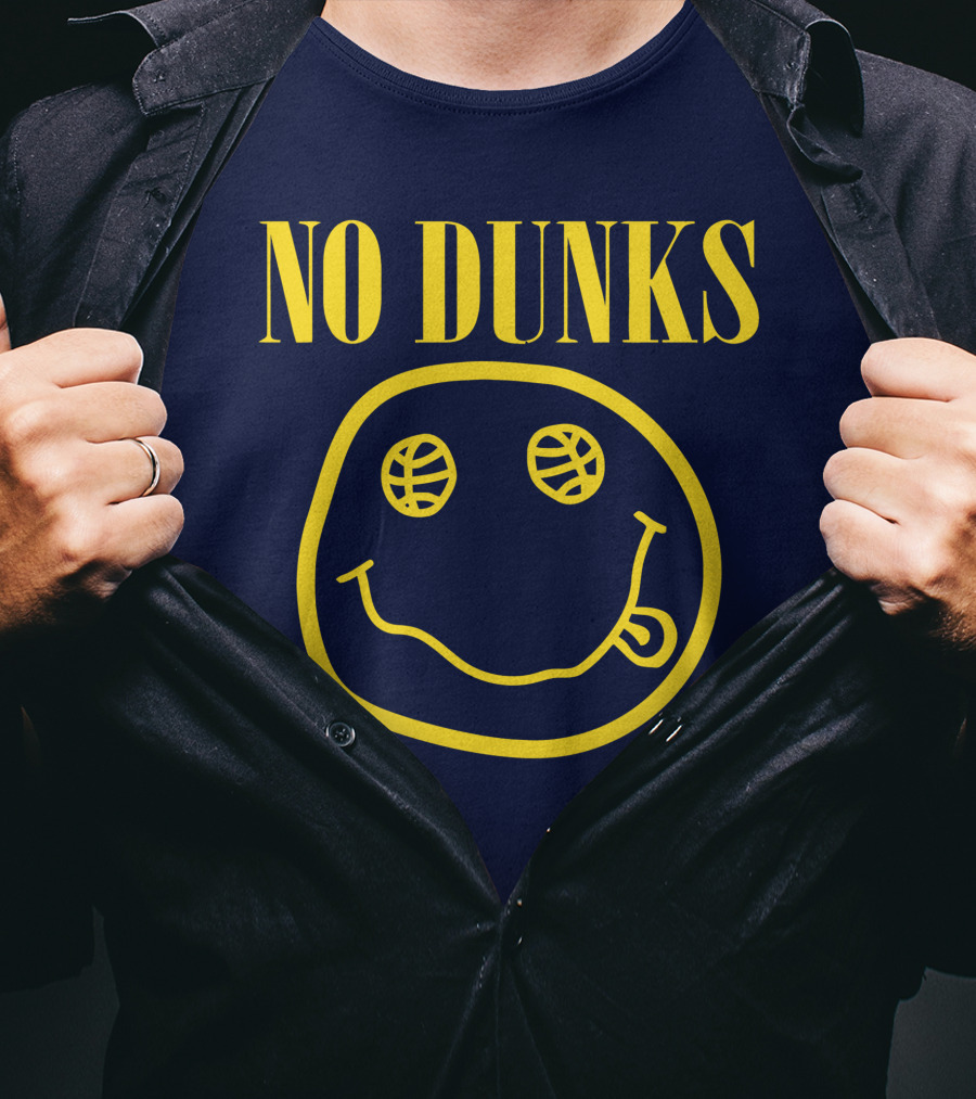No Dunks Smiley Face Basketball Eyes T-Shirt