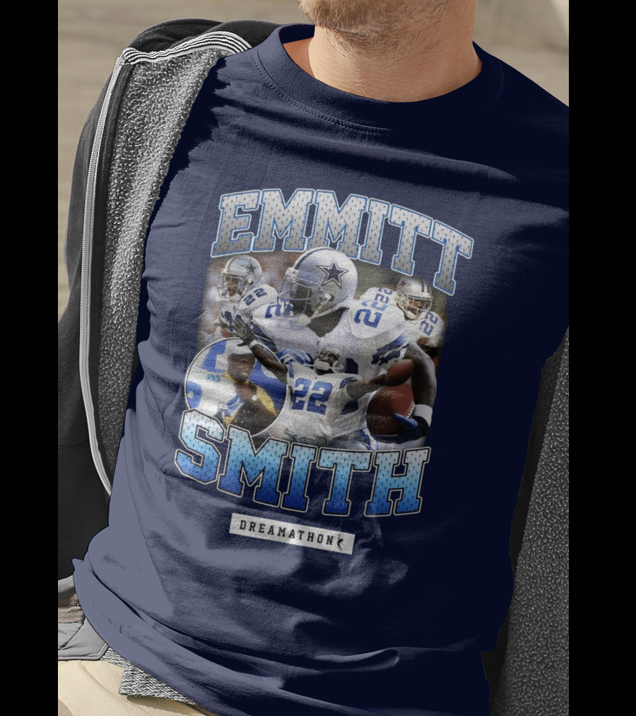 Emmitt Smith Dreamathon Dallas Cowboys Collage T-Shirt