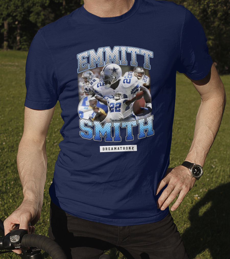 Emmitt Smith Dreamathon Dallas Cowboys Collage T-Shirt