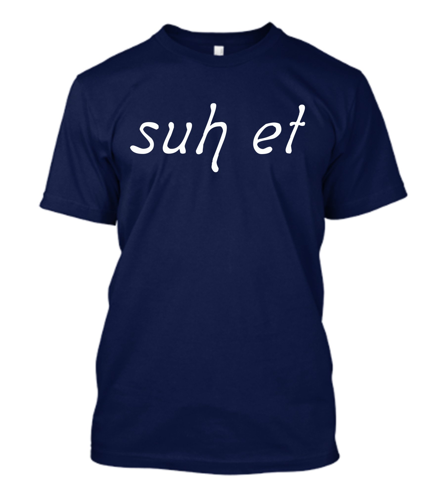 Suh Et Minimalist Text Design Navy Blue T-Shirt
