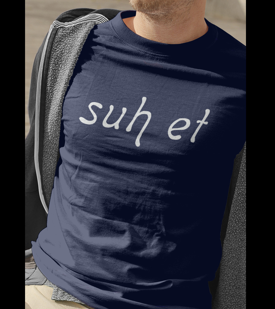Suh Et Minimalist Text Design Navy Blue T-Shirt