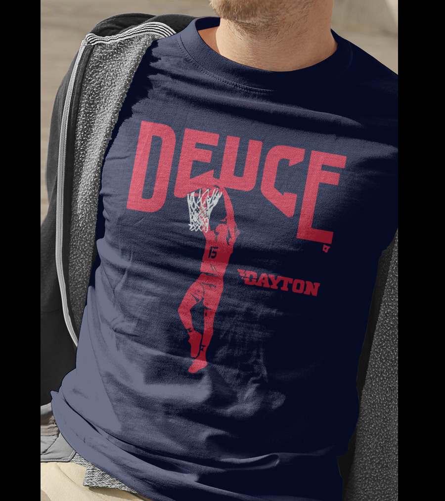 Dayton Basketball Deuce Daron Holmes II Dunking T-Shirt