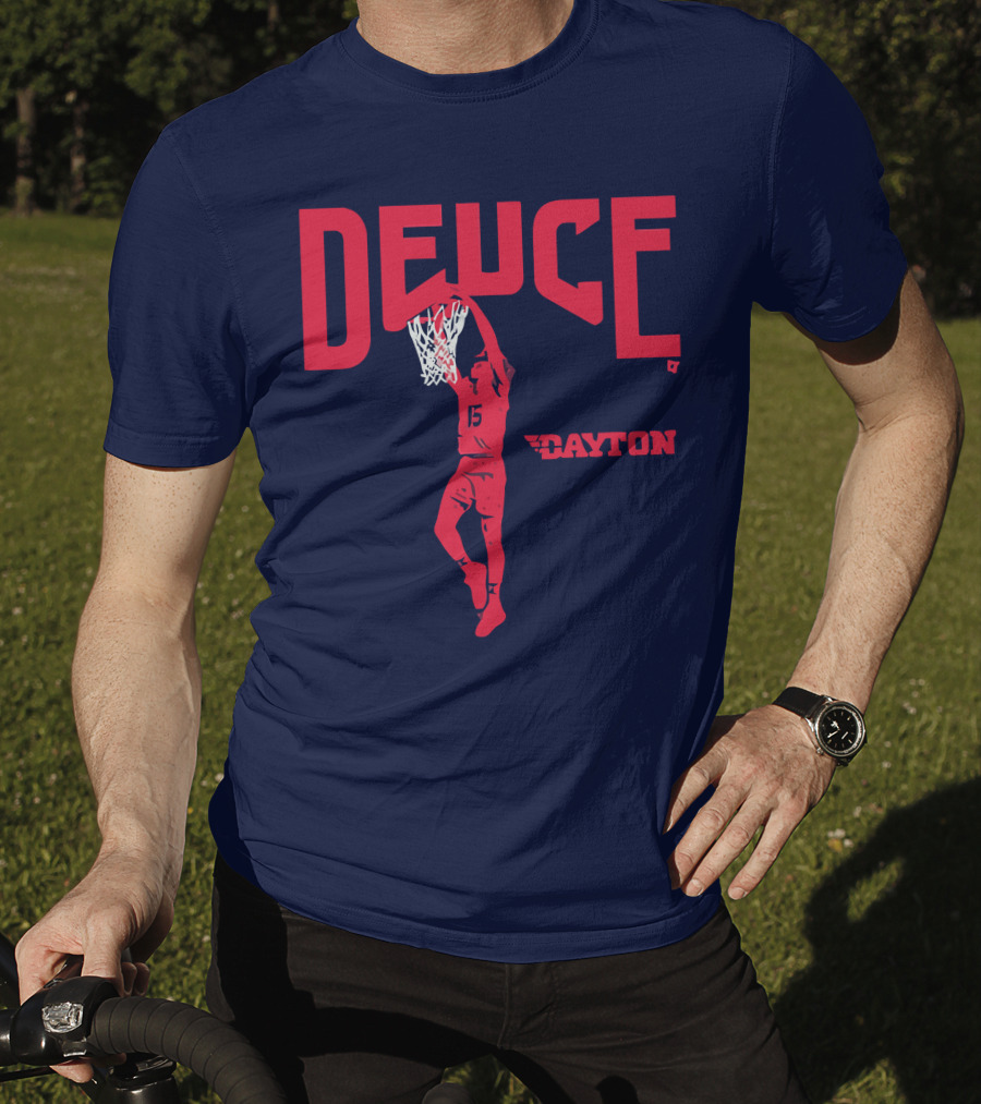 Dayton Basketball Deuce Daron Holmes II Dunking T-Shirt